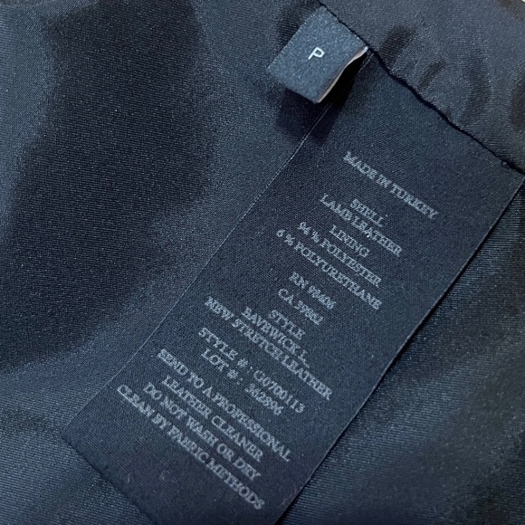 Theory | Bavewick Lamb Leather Stretch Crop Moto Jacket Black Size XS (Size P) - Picture 5 of 15